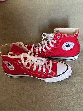 Converse Red and White High Top Sneakers